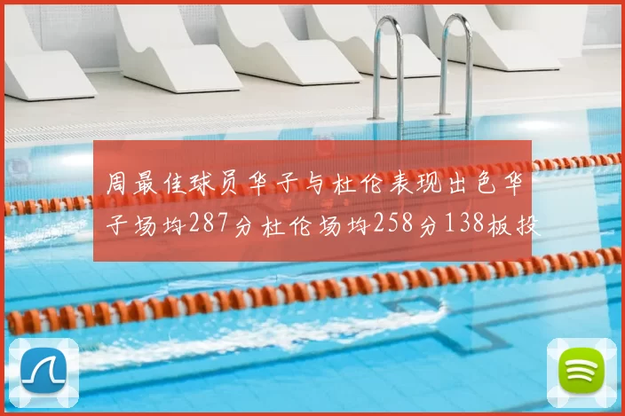 周最佳球员华子与杜伦表现出色华子场均287分杜伦场均258分138板投篮命中率高达639