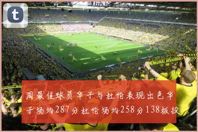 周最佳球员华子与杜伦表现出色华子场均287分杜伦场均258分138板投篮命中率高达639